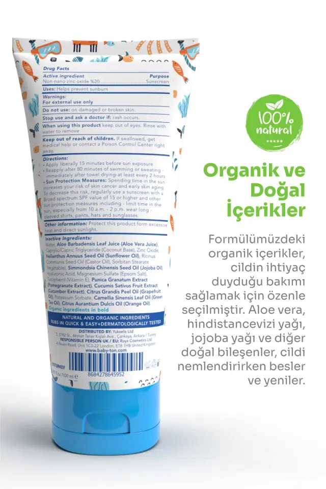 BABYTON Suya Dayanıklı Güneş Koruyucu Krem 100 ml