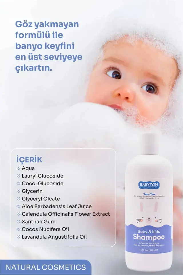BABAYTON Göz Yakmayan Doğal Bebek ve Çocuk Şampuanı 400 ml
