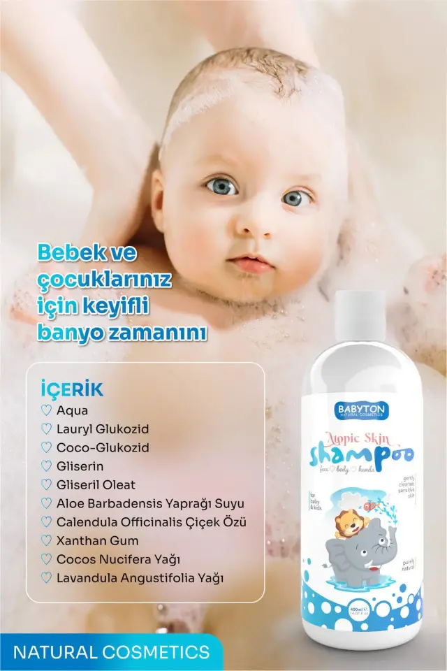 BABYTON Atopik Ciltler Için Saç Ve Vücut Şampuanı 400 ml