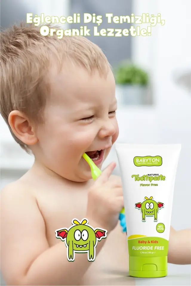 BABYTON Aromasız Doğal Diş Macunu Florürsüz 50 gr