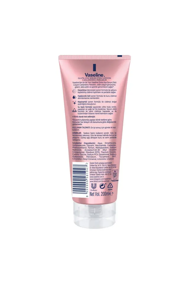 VASELİNE Gluta Hya Serum Etkili Losyon Canlandırıcı Parlaklık 200 ml