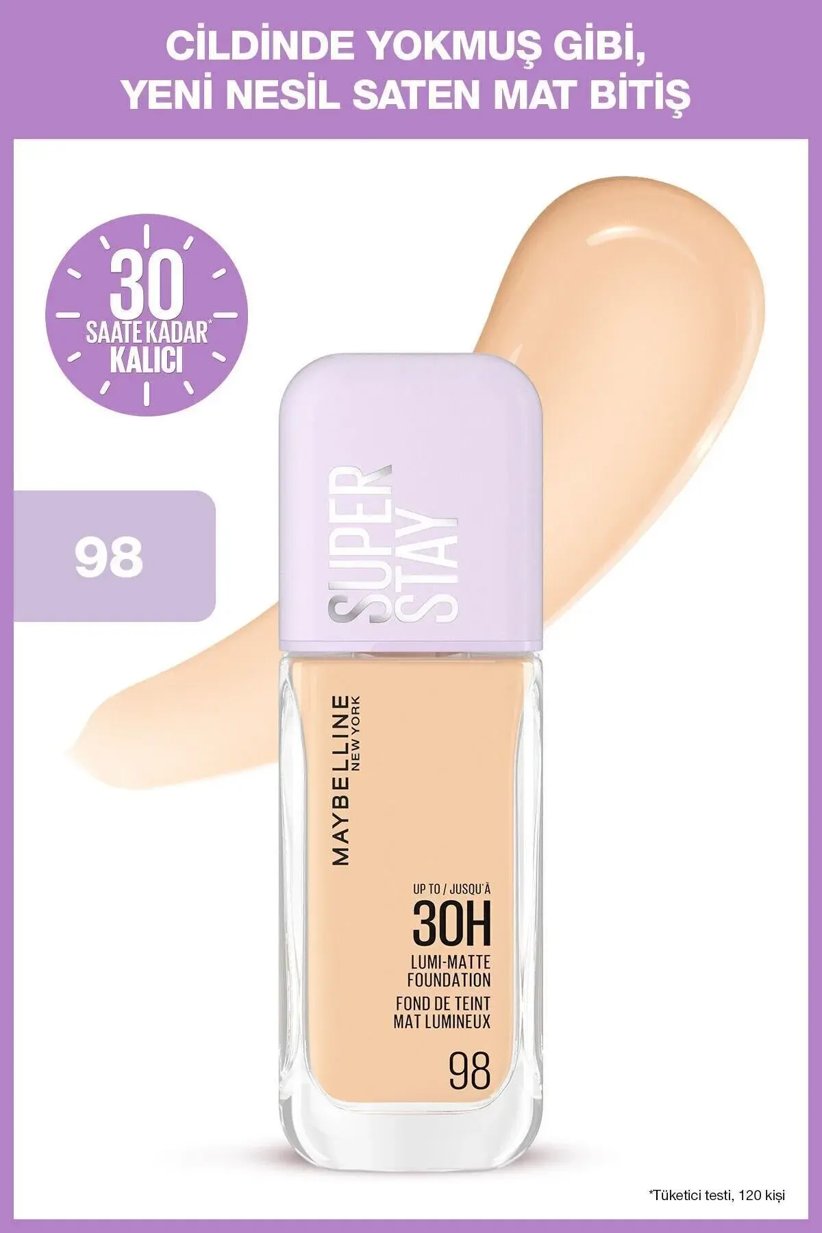 MAYBELLINE FDT SSTAY LUMI MATTE 98