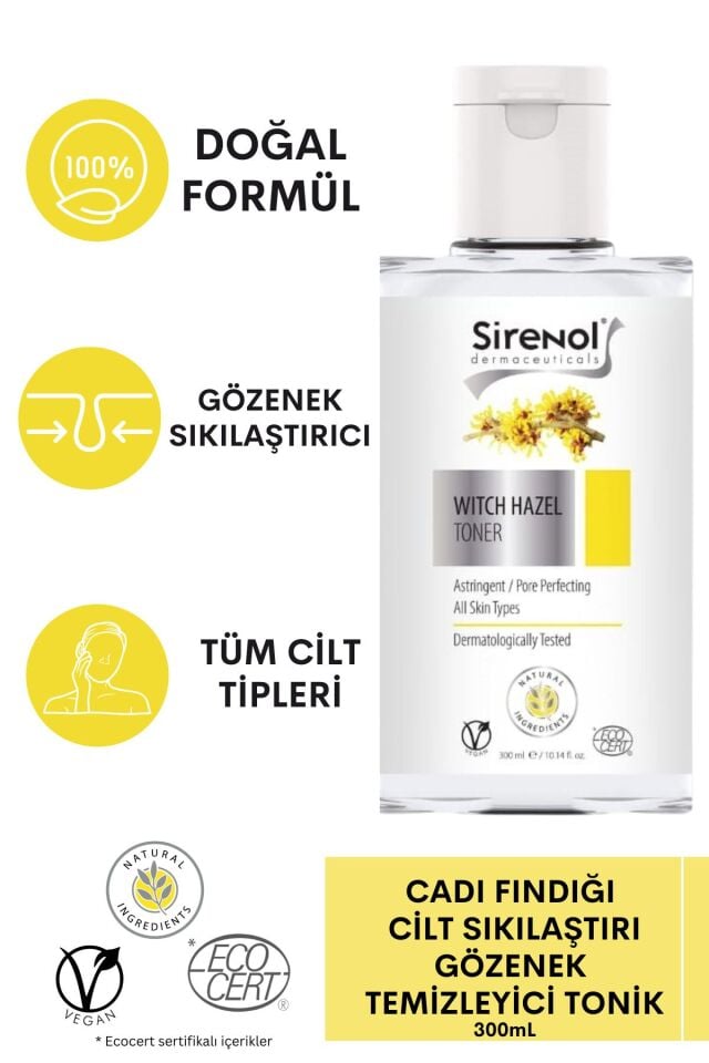 Sirenol Doğal Cadı Fındığı Cilt Sıkılaştırıcı Tonik Ve Yüz Yıkama Köpüğü Set