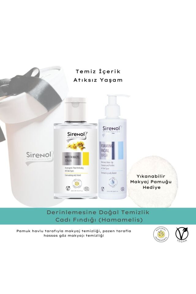Sirenol Doğal Cadı Fındığı Cilt Sıkılaştırıcı Tonik Ve Yüz Yıkama Köpüğü Set