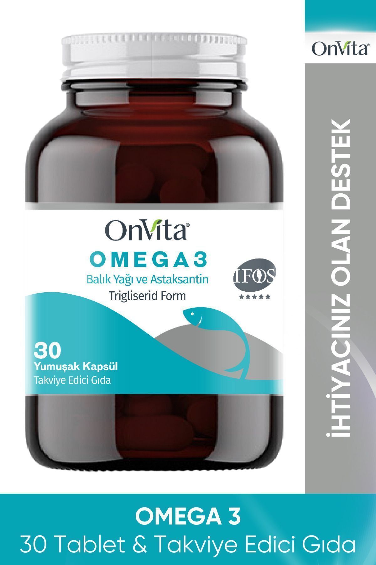 ONVITA OMEGA 3 BALIK YAĞI VE ASTANAANTİN, 30 YUMUŞAK KAPSÜL