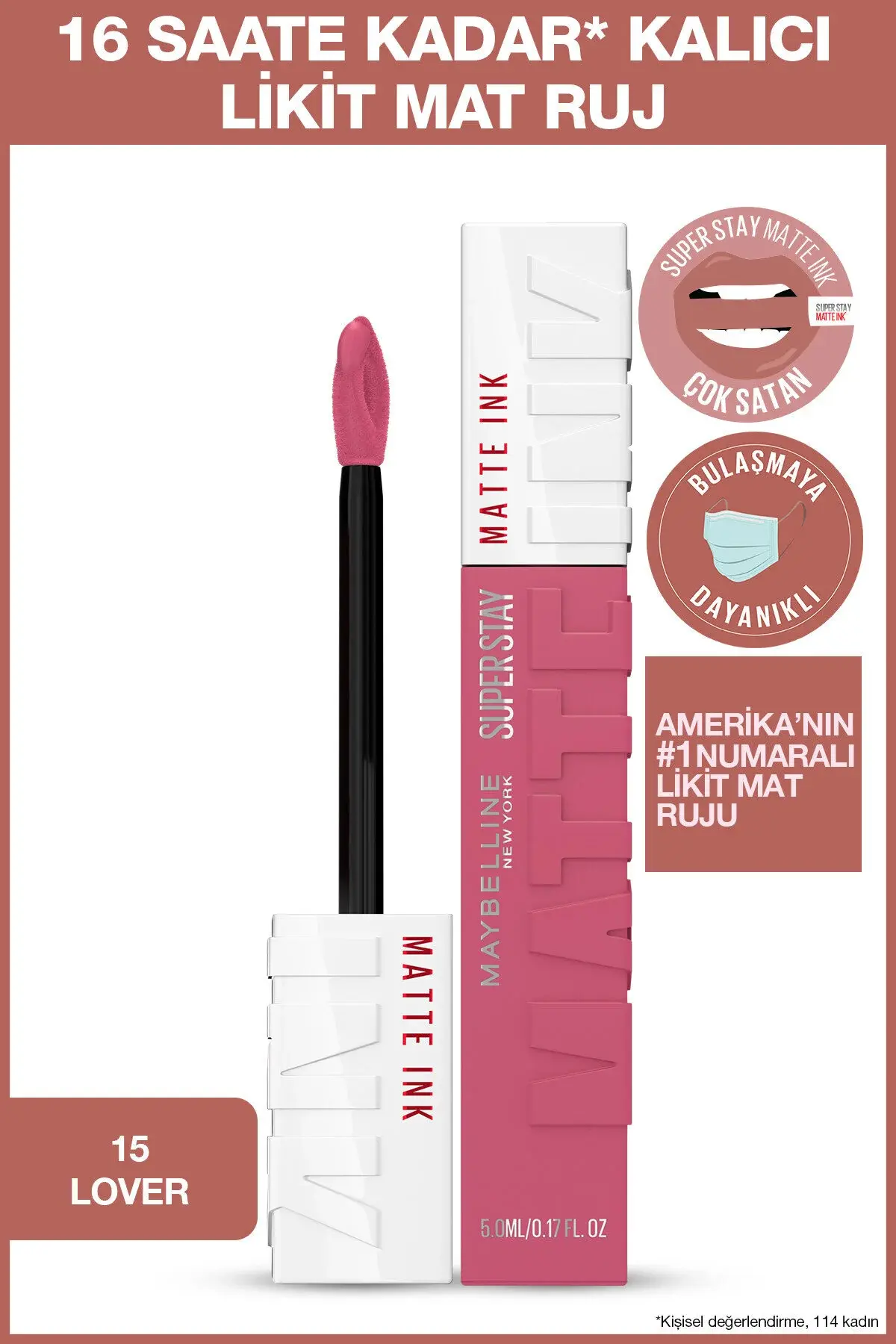 MAYBELLINE RUJ SSTAY MATTE INK 15