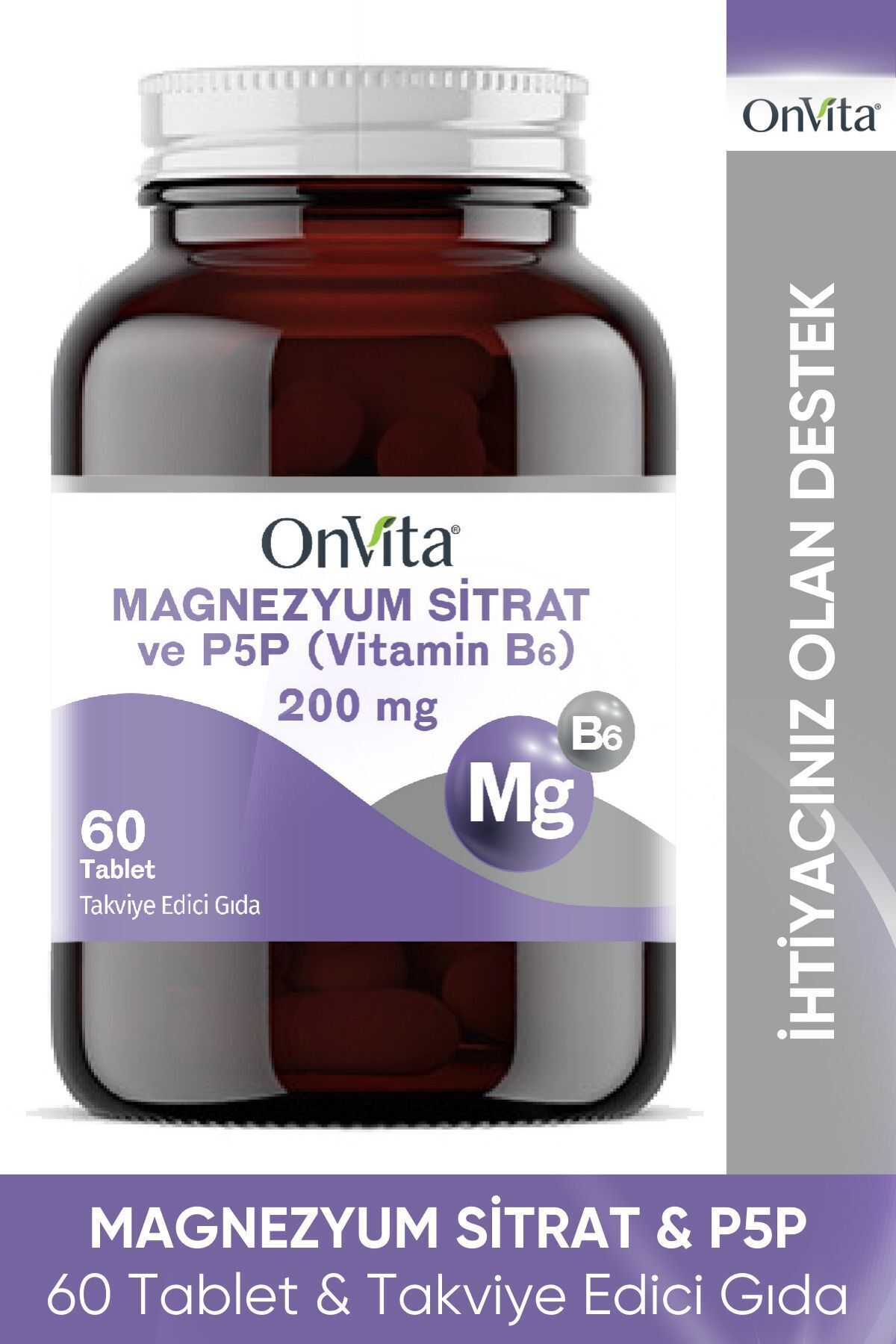 ONVITA  MAGNEZYUM SİTRAT VE P5P VİTAMİN B6 200 MG