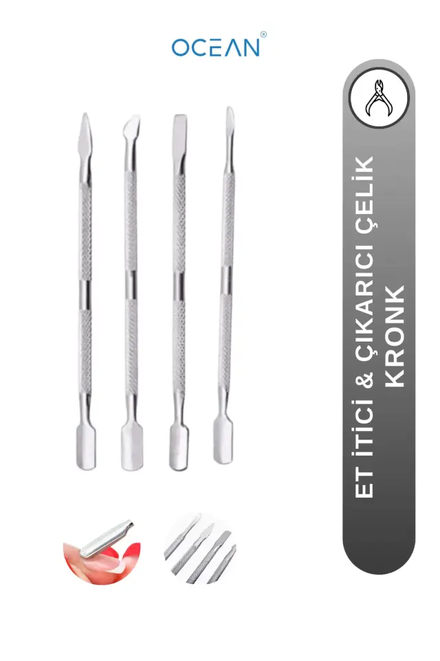 OCEAN  Et Itici & Çıkarıcı Çelik Kronk, Profesyonel Manikür Kronk