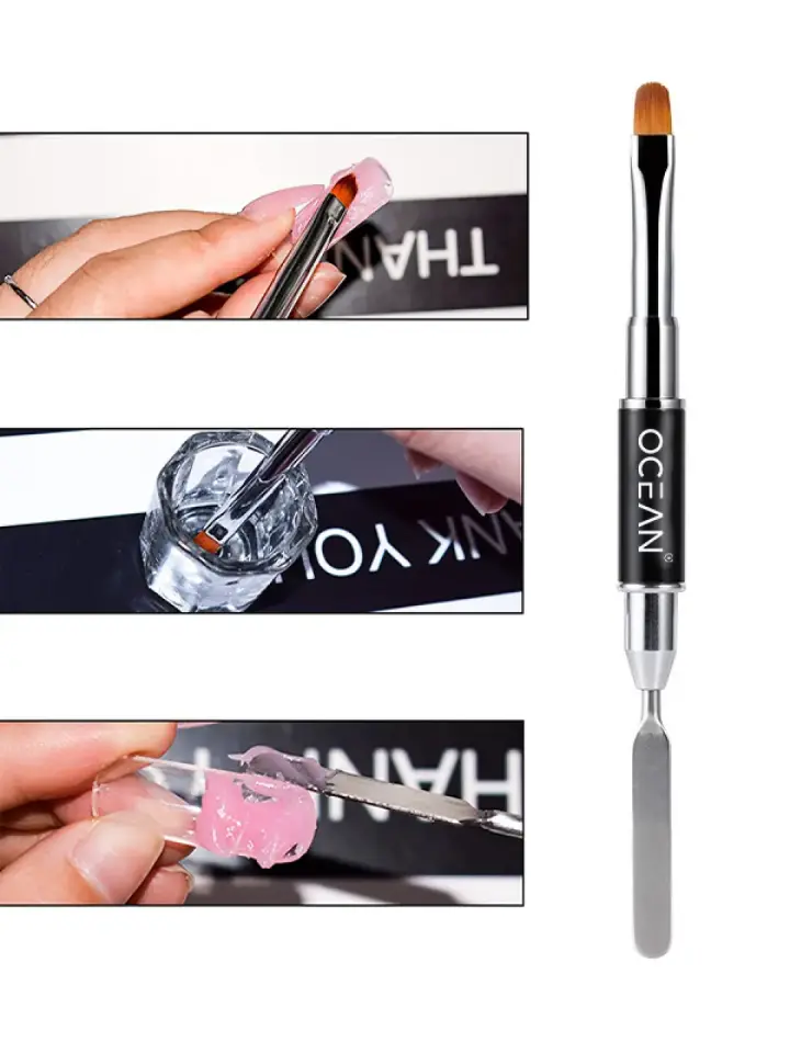 OCEAN  Poly Jel Fırçası, Çift Taraflı Spatulalı Poly Jel Uygulama Fırçası