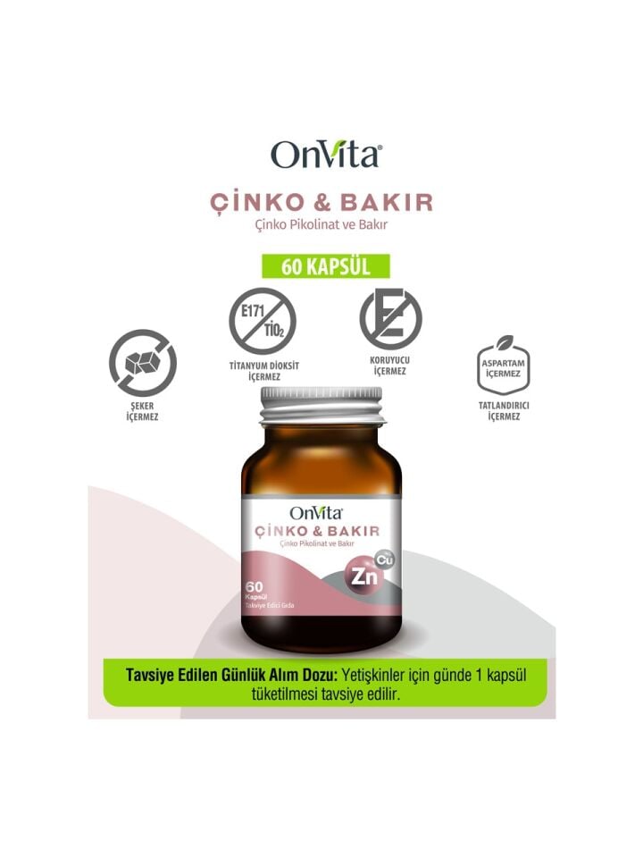 ONVITA ÇİNKO BAKIR 60 KAPSÜL