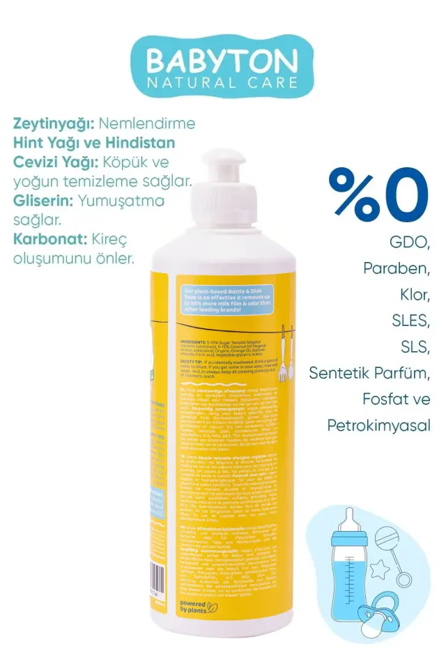 BABYTON Doğal Emzik Ve Biberon Temizleyici 500 ml