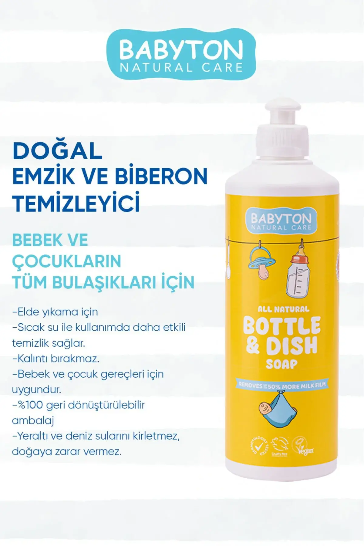 BABYTON Doğal Emzik Ve Biberon Temizleyici 500 ml