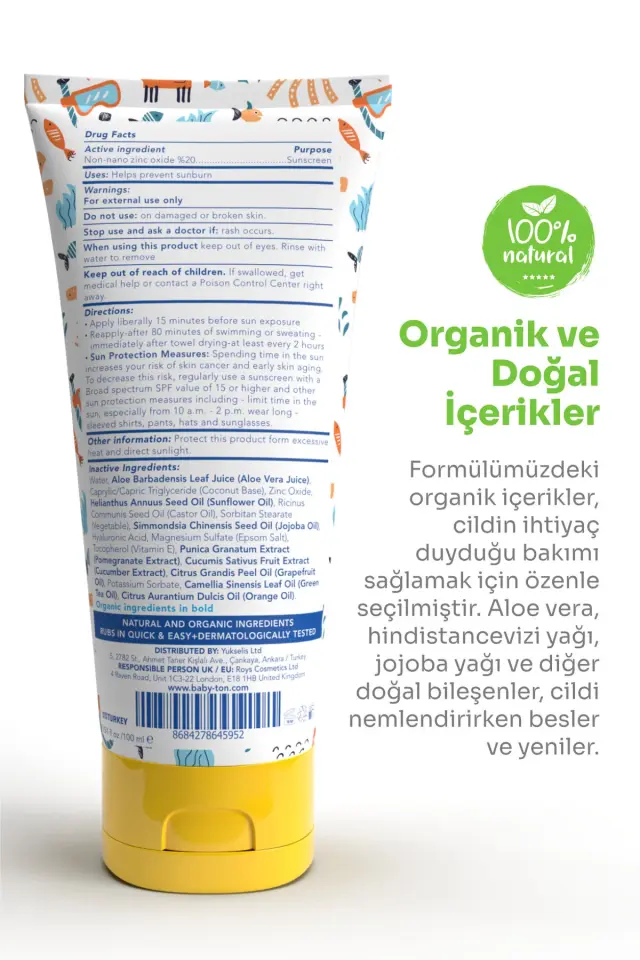 BABYTON ATOPIK CİLT GÜNEŞ KREMİ 100 ML