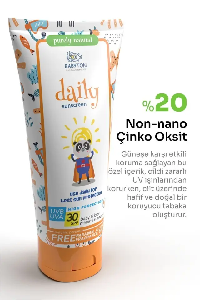 BABYTON DAILY DOĞAL GÜNEŞ KORUYUCU KREM 50 ML