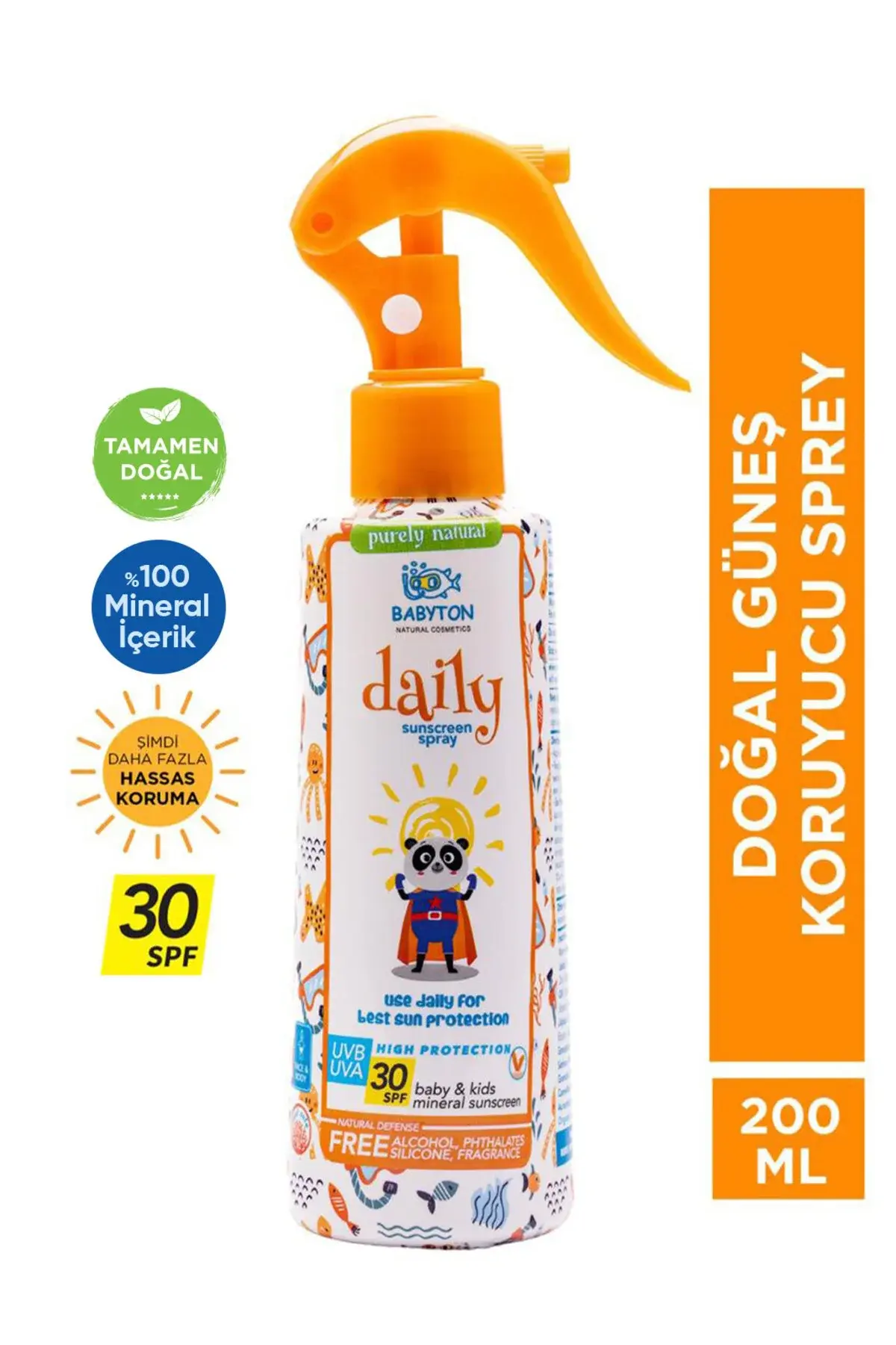 BABYTON DAILY DOĞAL GÜNEŞ KORUYUCU SPREY 30 SPF 200 ML