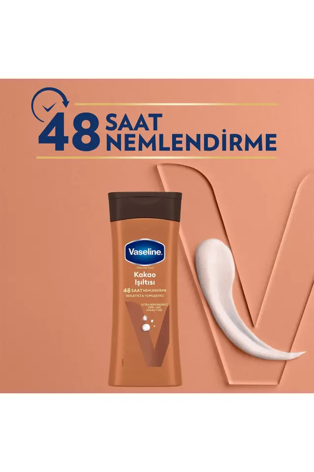 VASELİNE Vücut Losyonu Kakao Işıltısı Parlaklığını Kaybetmiş ve Kuru Ciltler İçin 400 ml