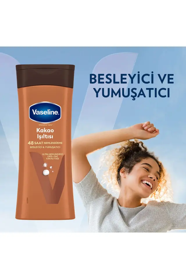 VASELİNE Vücut Losyonu Kakao Işıltısı Parlaklığını Kaybetmiş ve Kuru Ciltler İçin 400 ml