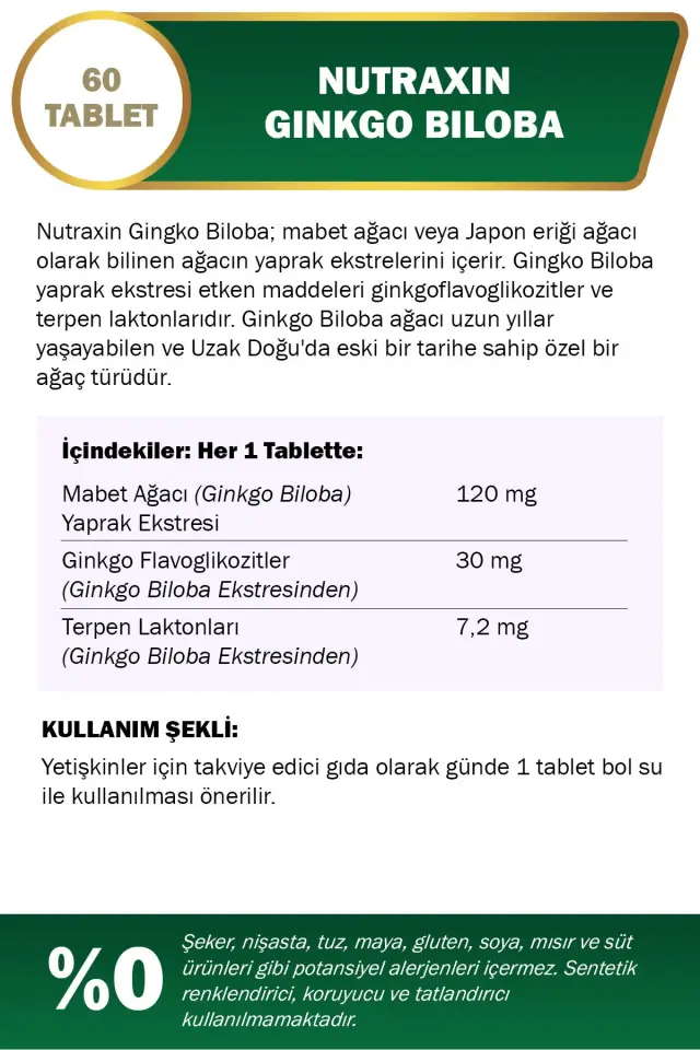 NUTRAXIN GINKGO BILOBA