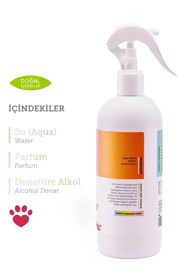 CUPPEYPET Köpek Koku Giderici Sprey 400 ml