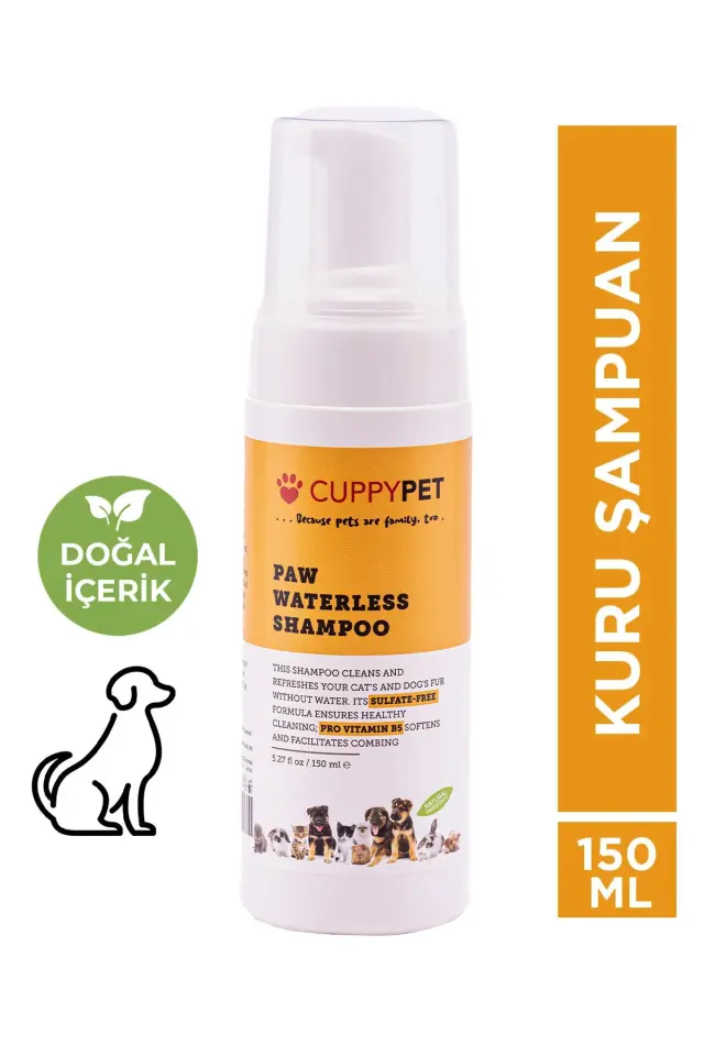 CUPPEYPET Köpekler İçin Kuru Şampuan 150 ml