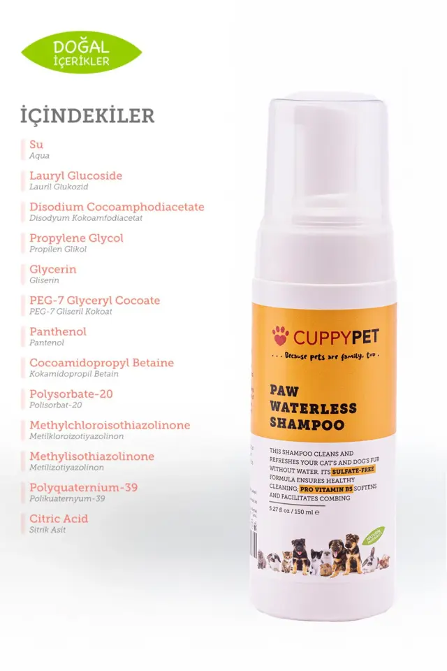 EVCİL HAYVANLAR İÇİN KURU ŞAMPUAN