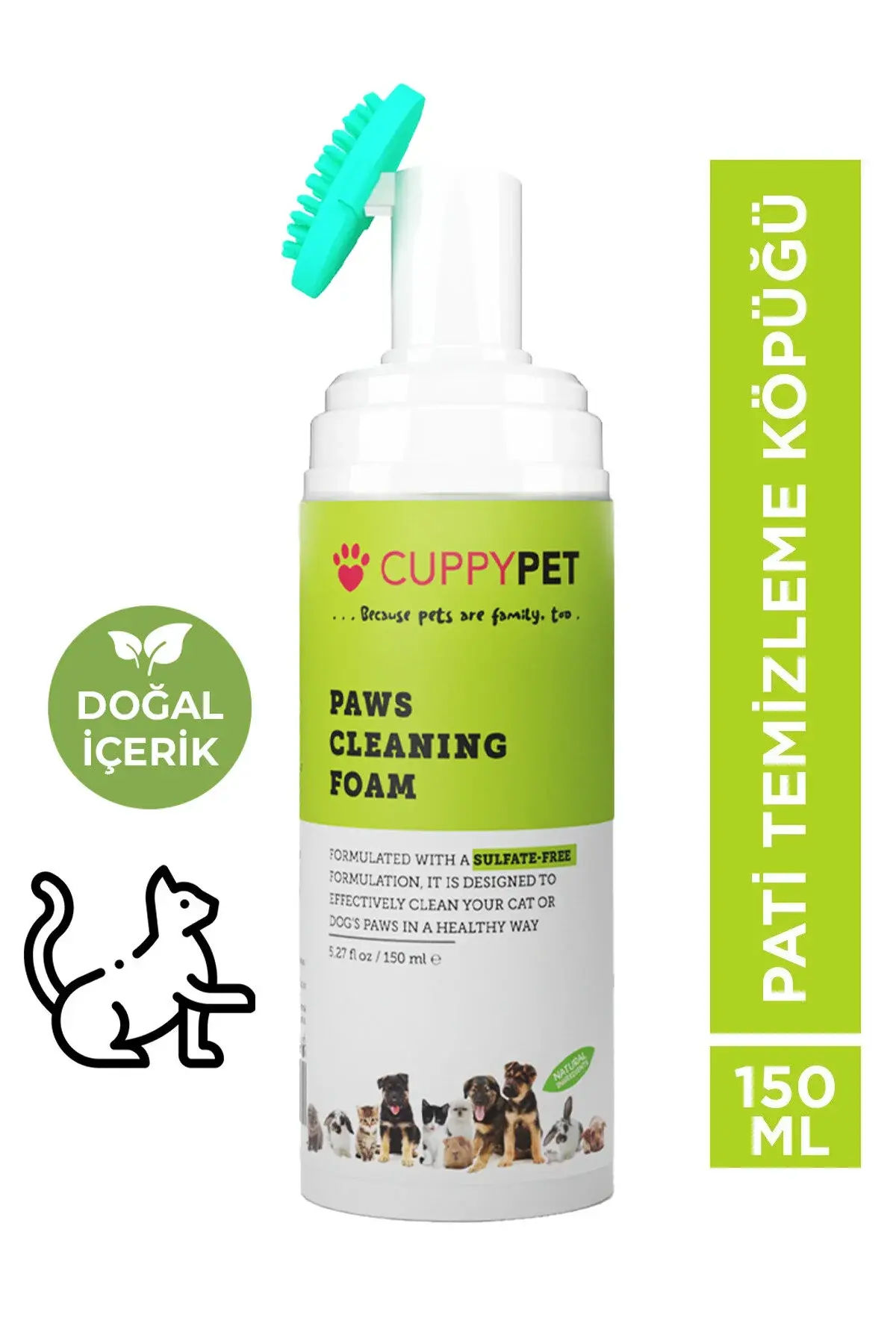 CUPPEYPET Kediler Için Pati Temizleme Köpüğü 150 ml